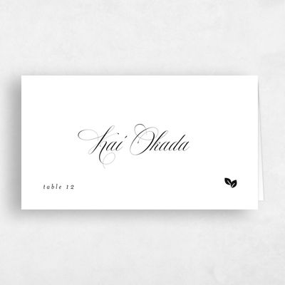 White Wedding Place Card - Thorn Vegetarian