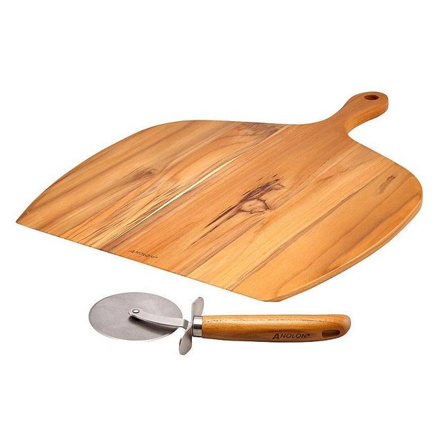 Anolon® Pantryware Teakwood Pizza Peel & Cutter Set