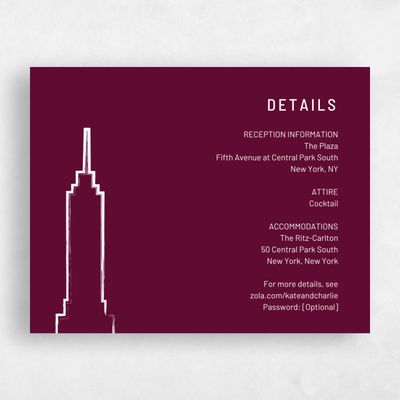 Red Destination Wedding Enclosure - Manhattan Skyline