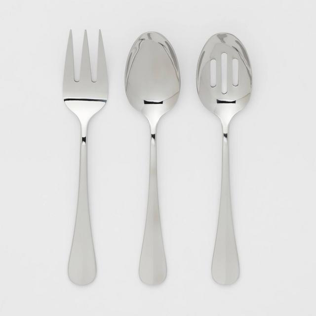 3pc Stainless Steel Sussex Serving Set Silver - Threshold™