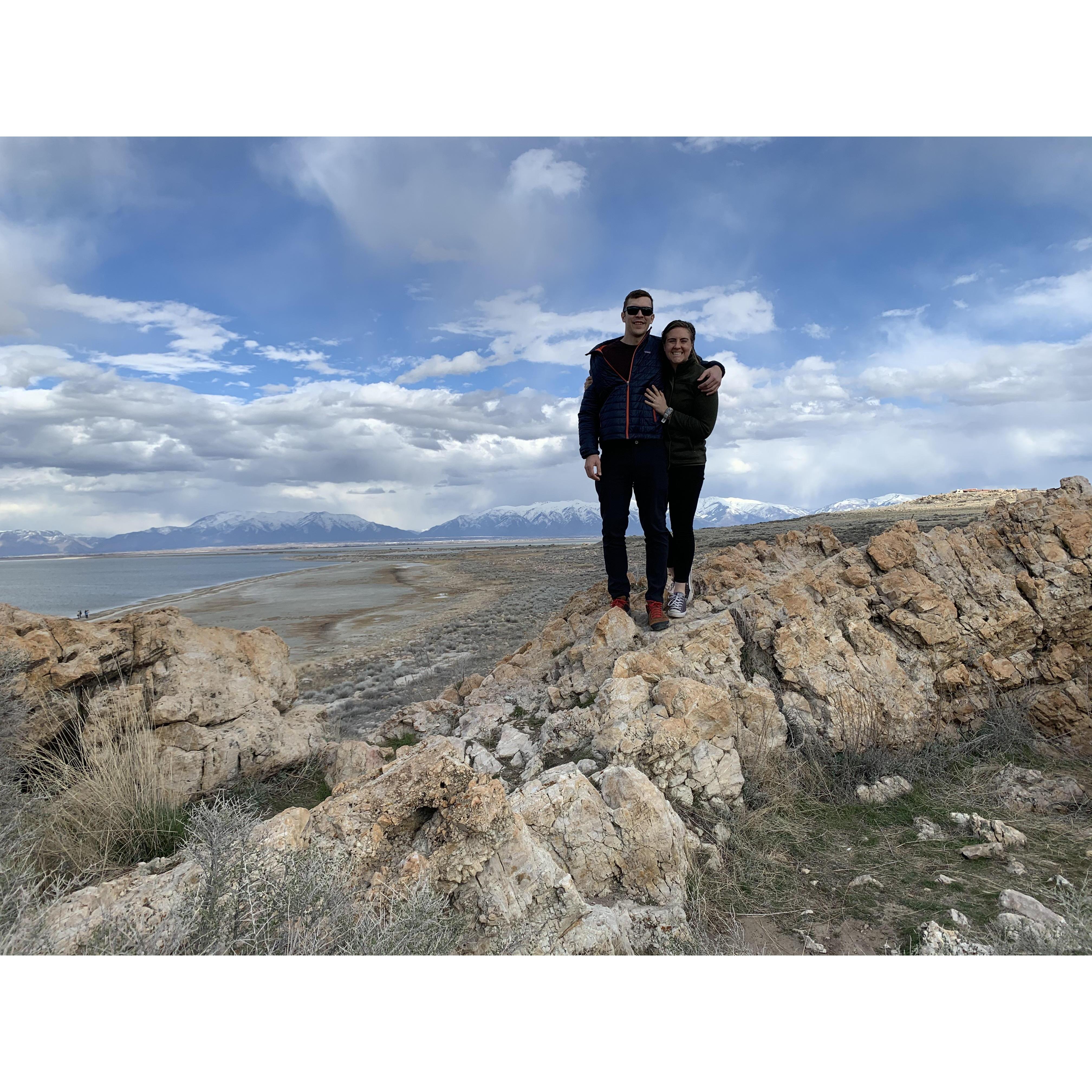 March 15, 2020: During their first weekend of COVID-19 self-isolation, Madison and Joel went outside for a bit with Madison's parents to explore Antelope Island State Park!