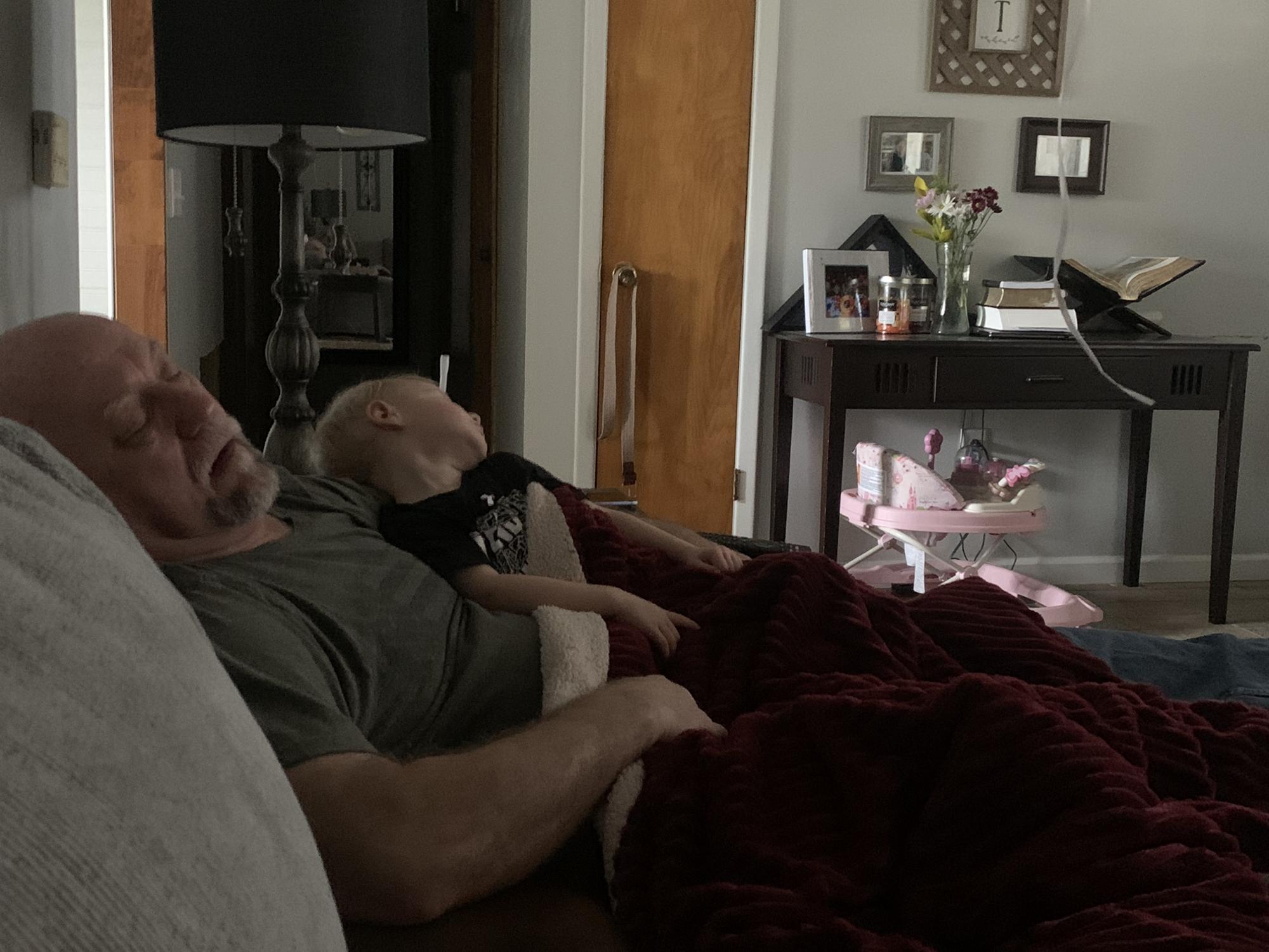 Just a papaw & his boy sneaking a nap in. 😍
Owen James