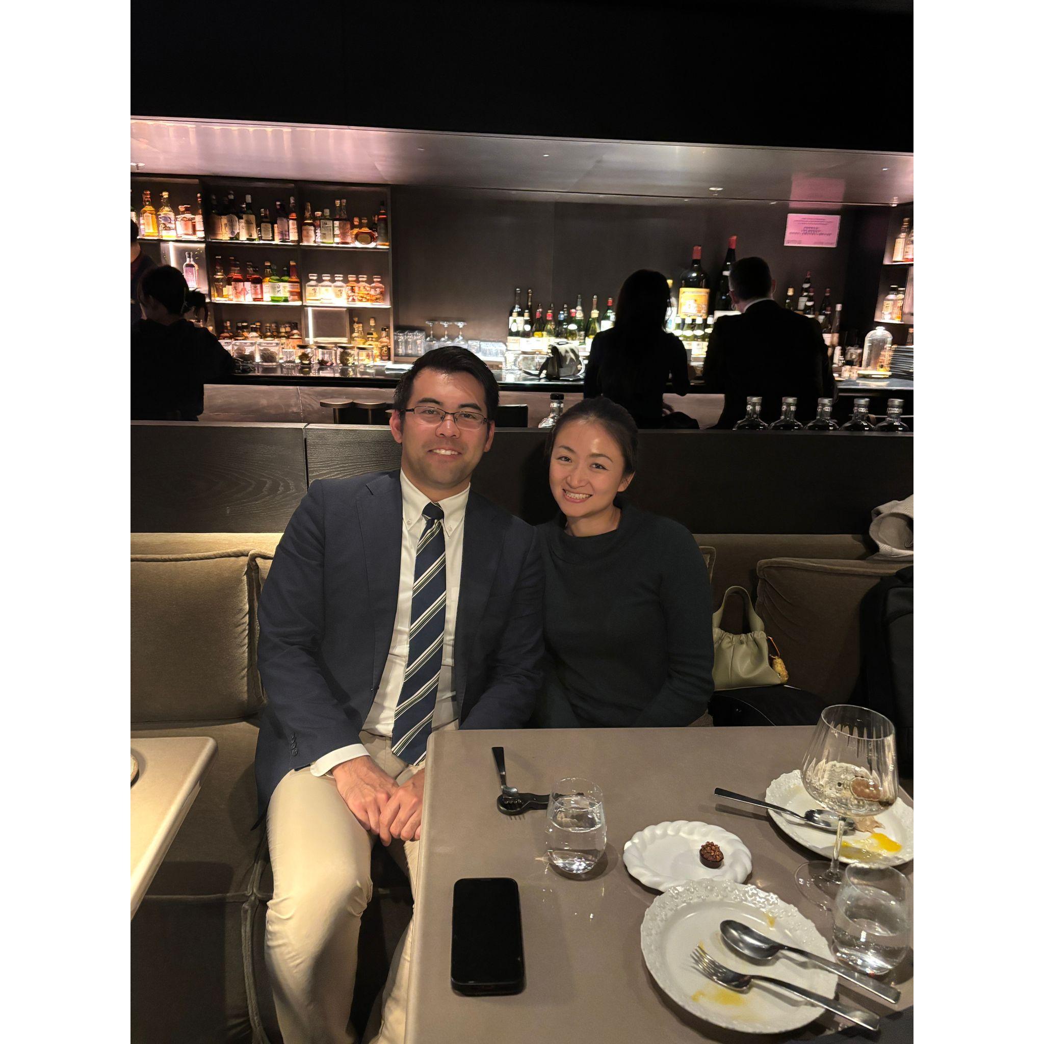 Our 3 year anniversary dinner. Thanks Max for the arrangement!