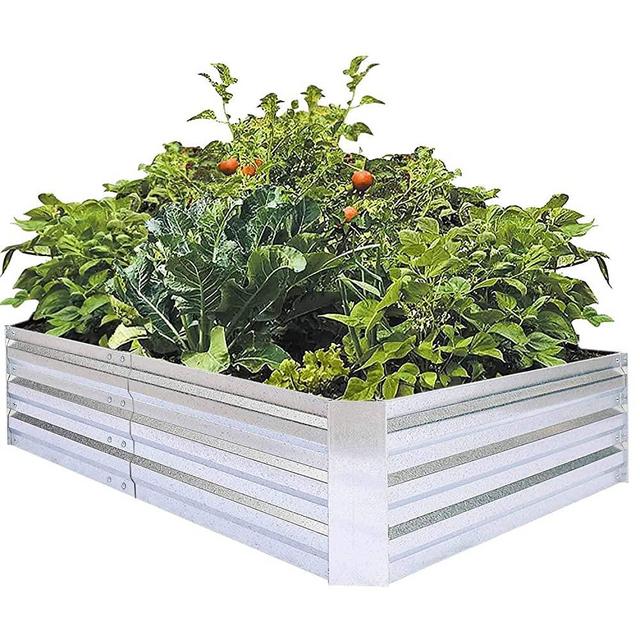 Galvanized Raised Garden Beds for Vegetables Large Metal Planter Box Steel Kit Flower Herb, 6x3x1ft