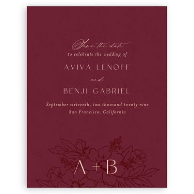 Red Wedding Digital Save the Date - Oriabel Portrait