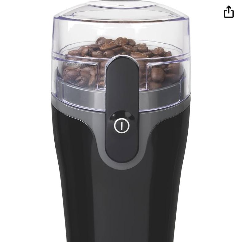 Hamilton Beach Fresh Grind Electric Coffee Grinder for Beans, Spices and More, Stainless Steel Blades, Removable Chamber, Makes up to 12 Cups, Black