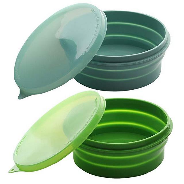ME.FAN Silicone Collapsible Bowls - Silicone Folding Travel Bowl with Lids - Expandable Food Storage Containers Set - BPA Free, Portable, [27oz]