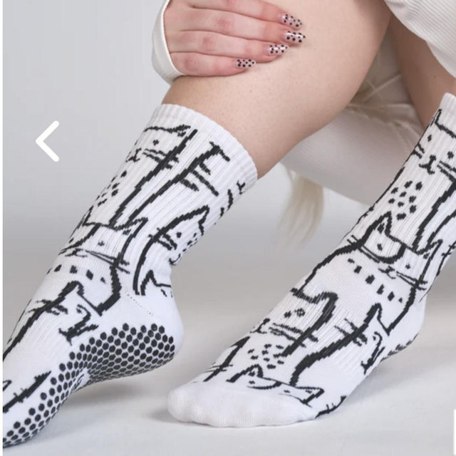 The Animal Love Grip Sock- Cat Print