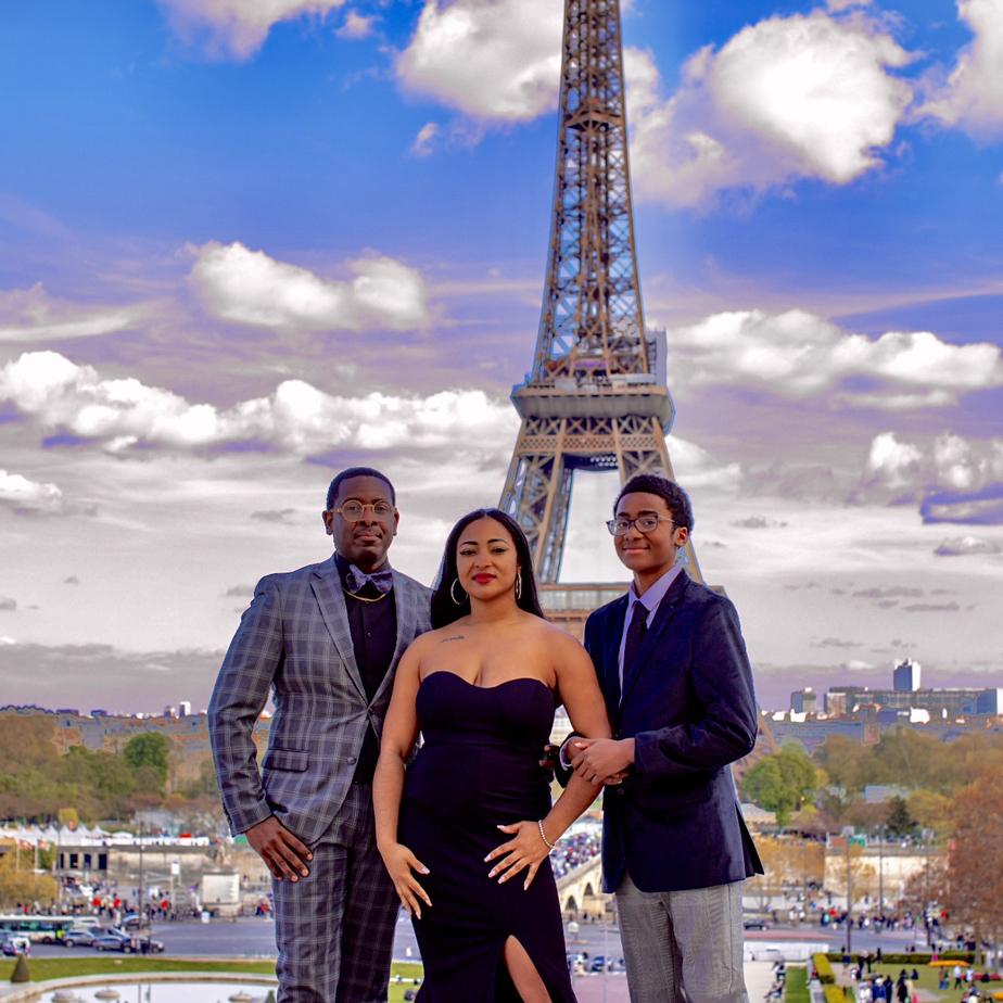 Family photo shoot at the Eiffel Tower on our trip!