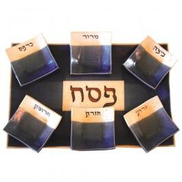 Handmade Ceramic Seder Plate - Purple Night