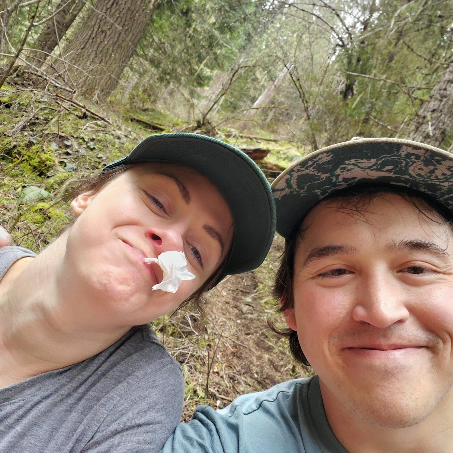 First hike together and Amy got a bloody nose
