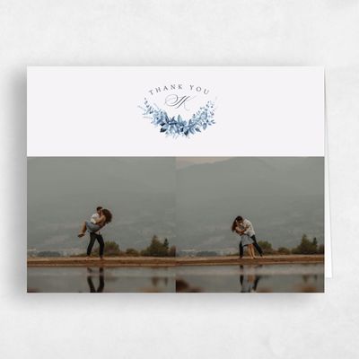 Grayed Navy, Blue Wedding Thank You - Elowen Multiphoto