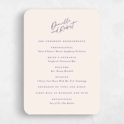 Beige Rounded Wedding Program - Atlas