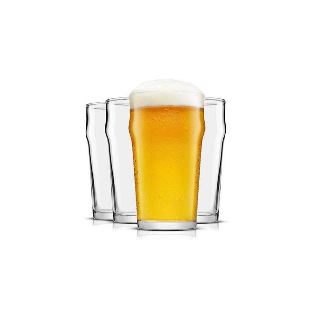 JoyJolt Grant Beer Glasses - Set of 4 - Traditional Pub Glass 1.2 Pint Capacity Beer Glass - 19 oz