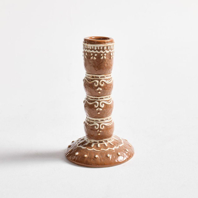 Classic Gingerbread Taper Candle Holder, Large