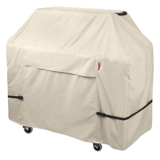 Porch Shield 54W x 24D x 46H inch Premium Gas Grill Cover Up to 52 inch, Waterproof and Fade Resistant 600D BBQ Covers for Weber, Brinkmann, Char-Broil and More, Light Tan