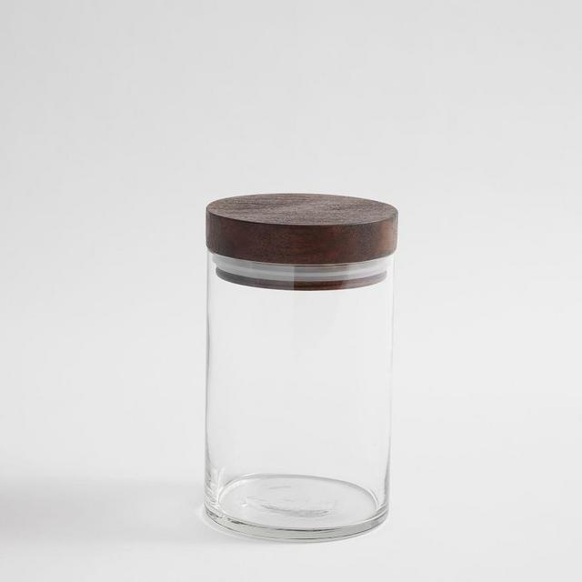 Chateau Wood Canister, Small - Dark Brown
