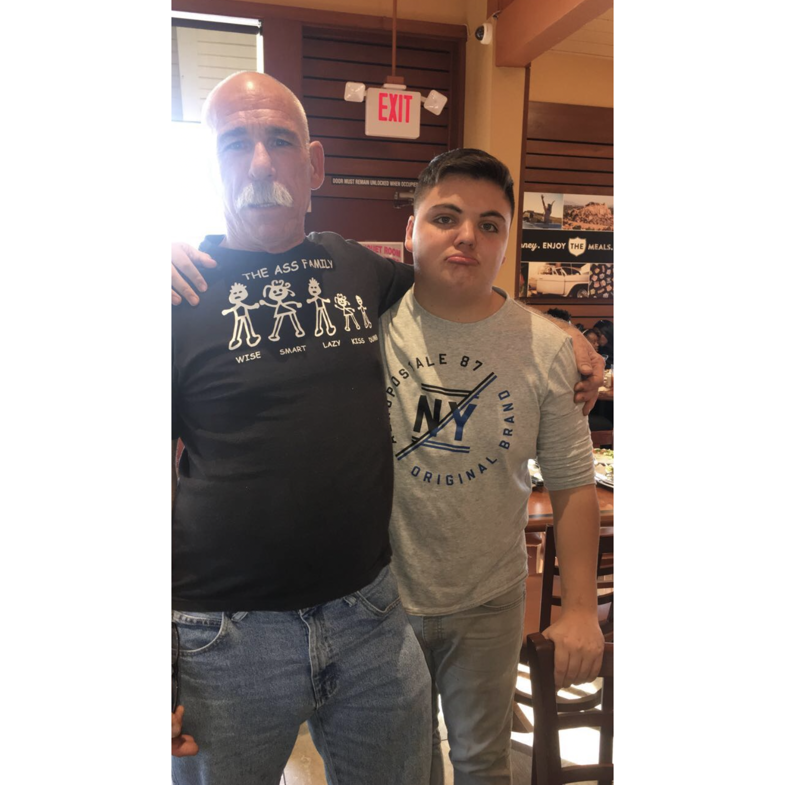 Marcus and Mickey after dinner
