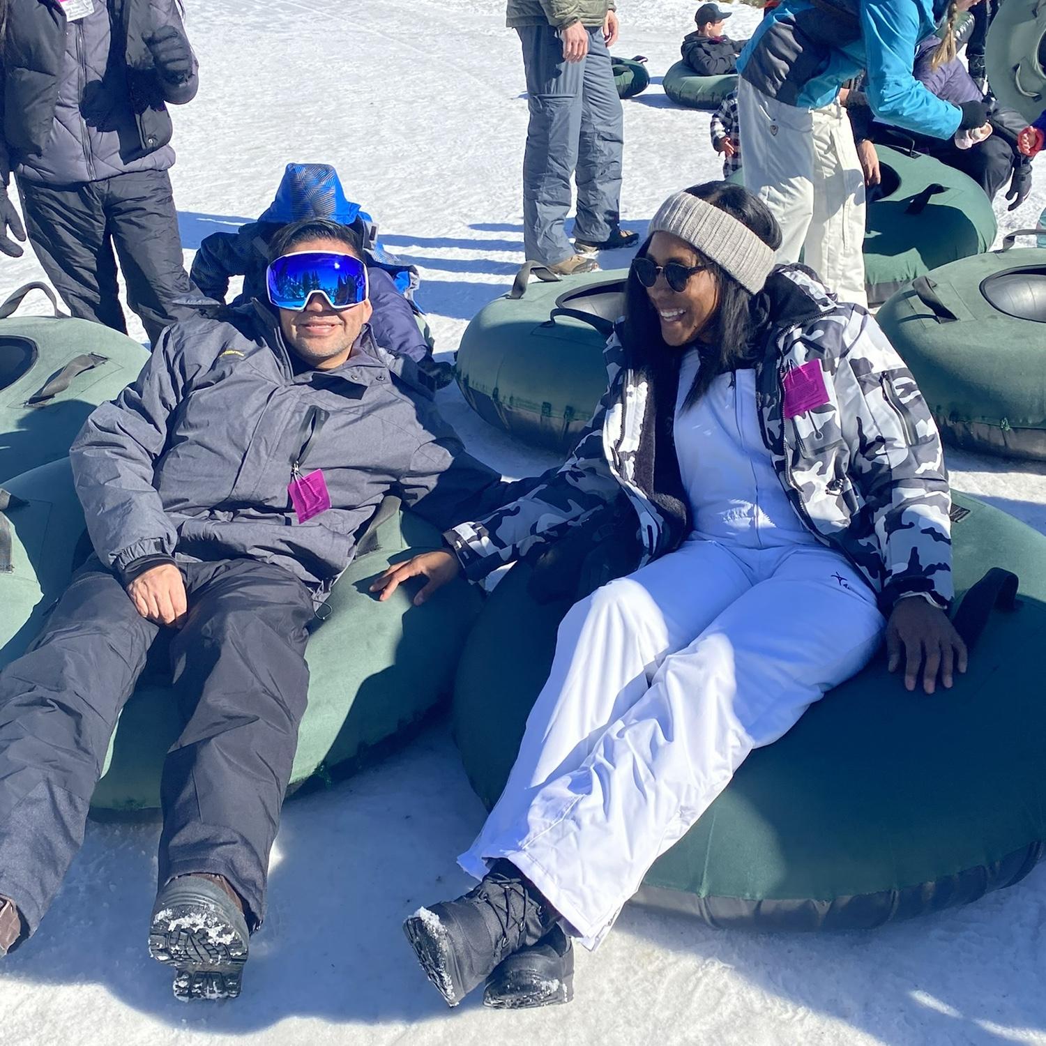 Snow tubing in Tahoe. California has all the seasons.