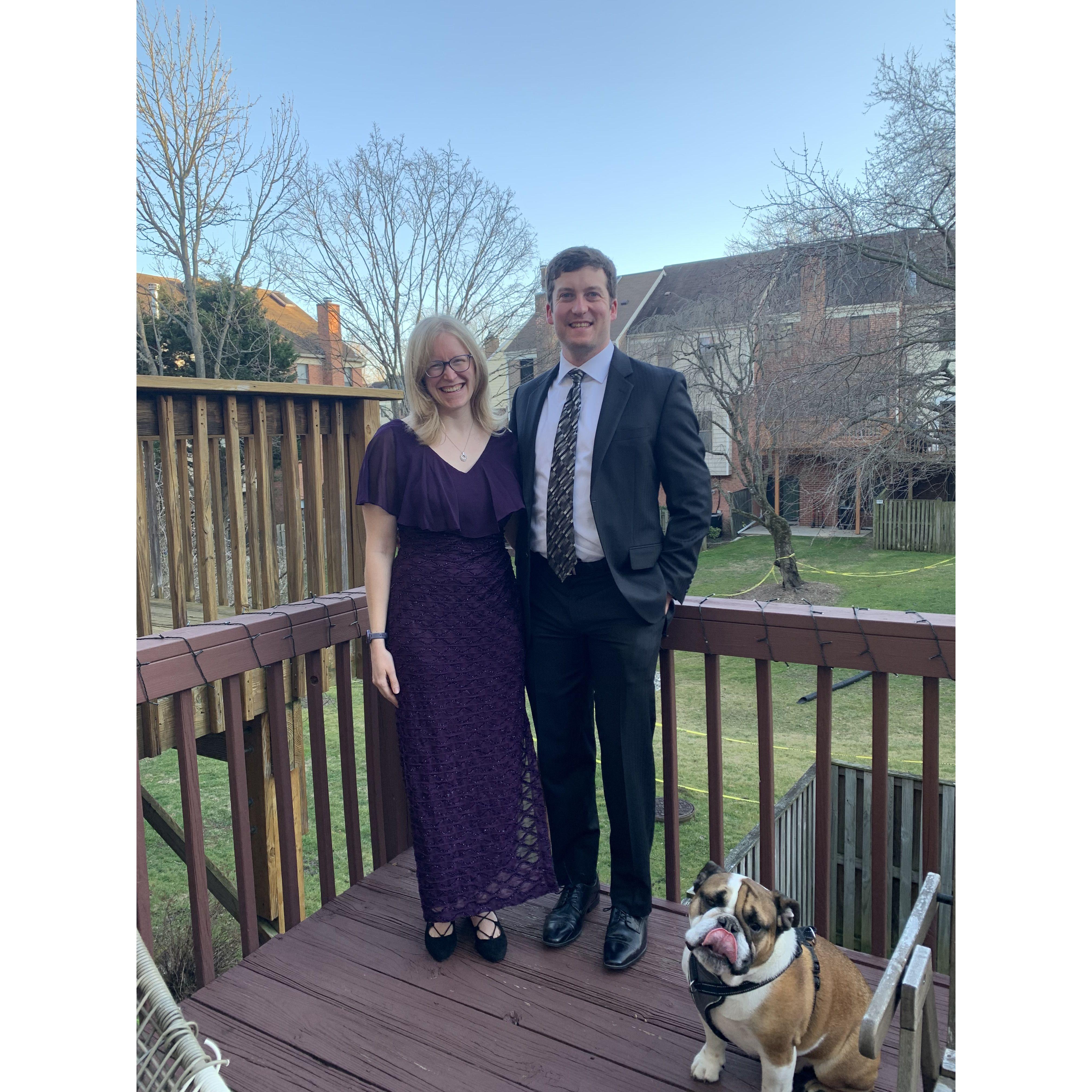 Meatball approved of our wedding guest attire