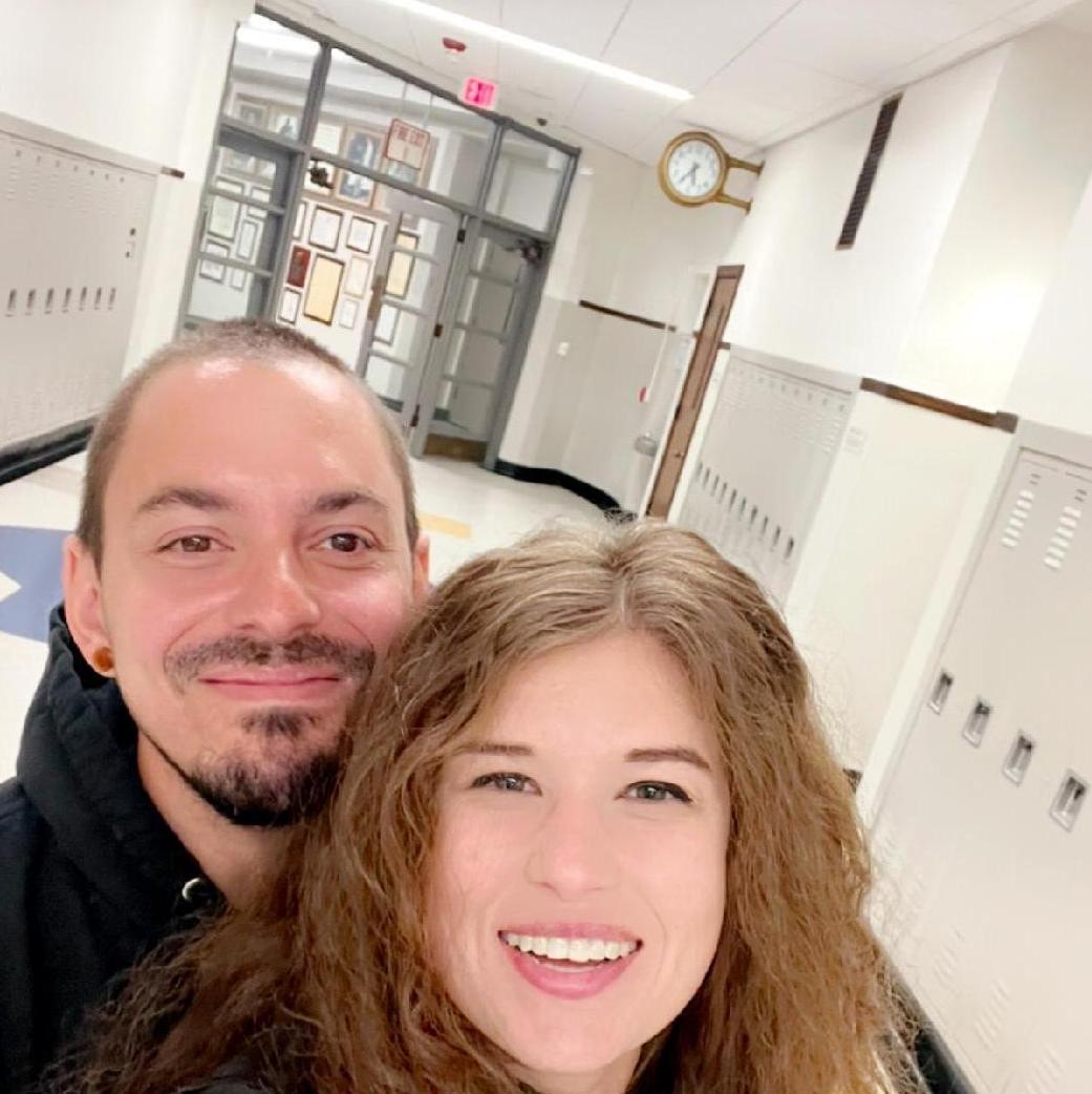 September 29, 2023: Revisiting the halls of Maine East High School, where the couple first met.