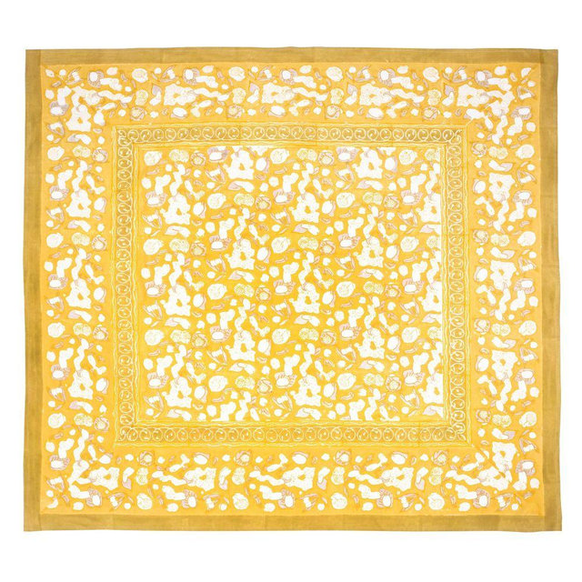 Forest Harvest Tablecloth, Grey and Mustard, 59x86