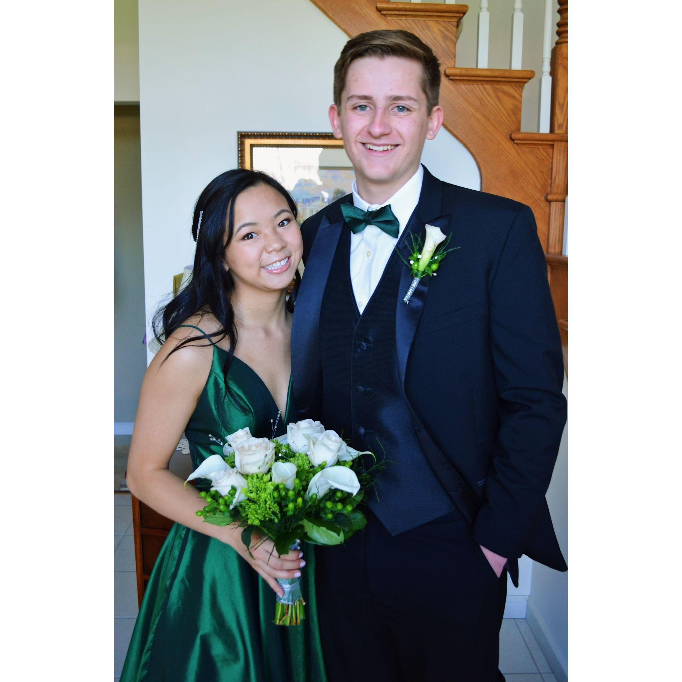We went to prom in 2018 "as friends" and Adam asked Cristina to be his girlfriend the very next day.