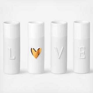 Love Mini Vase, Set of 4