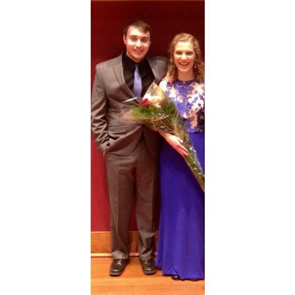 2016: Emily's Senior Recital and our 1st photo together!