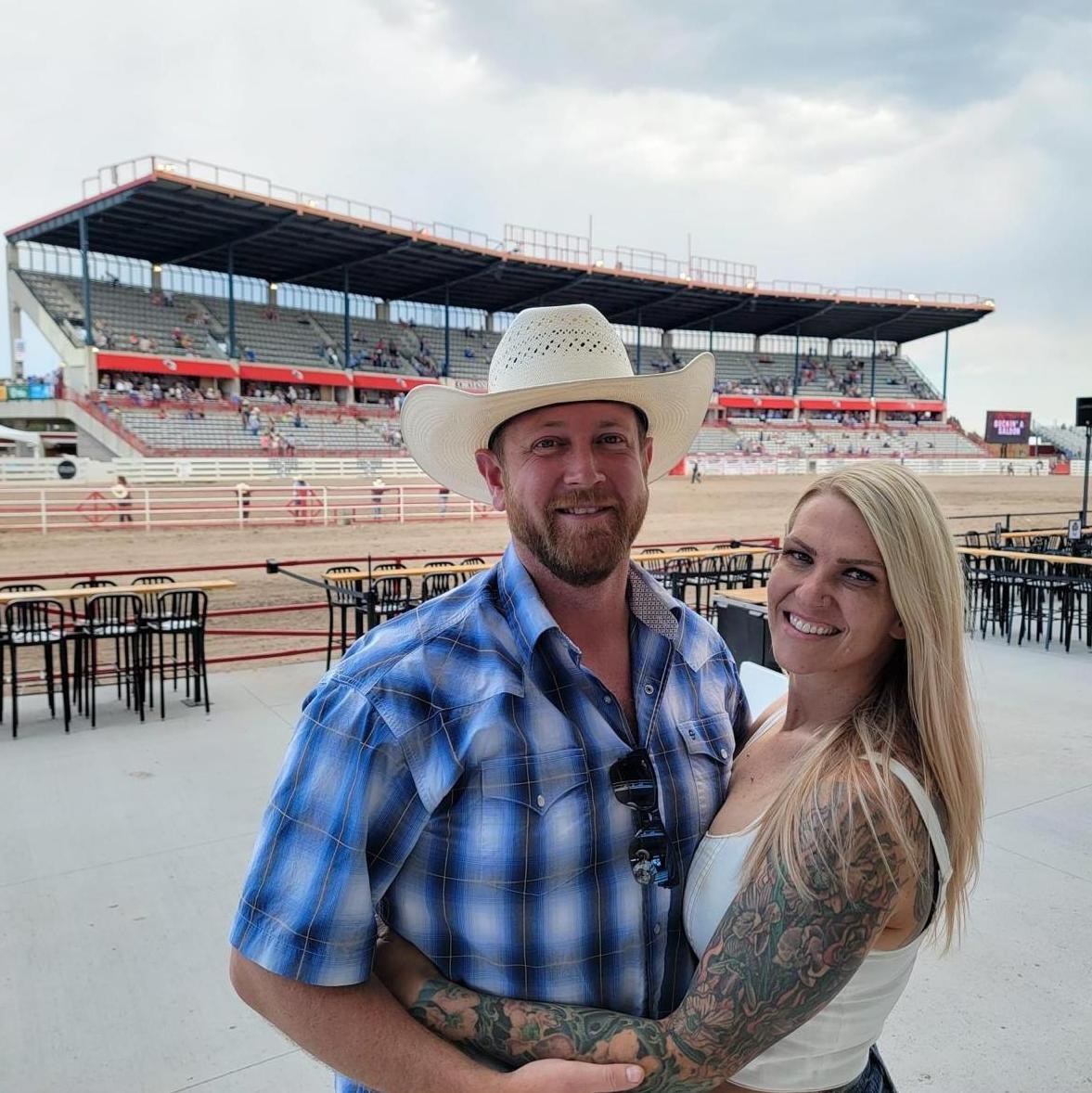 First picture as a couple - Cheyenne Frontier days rodeo