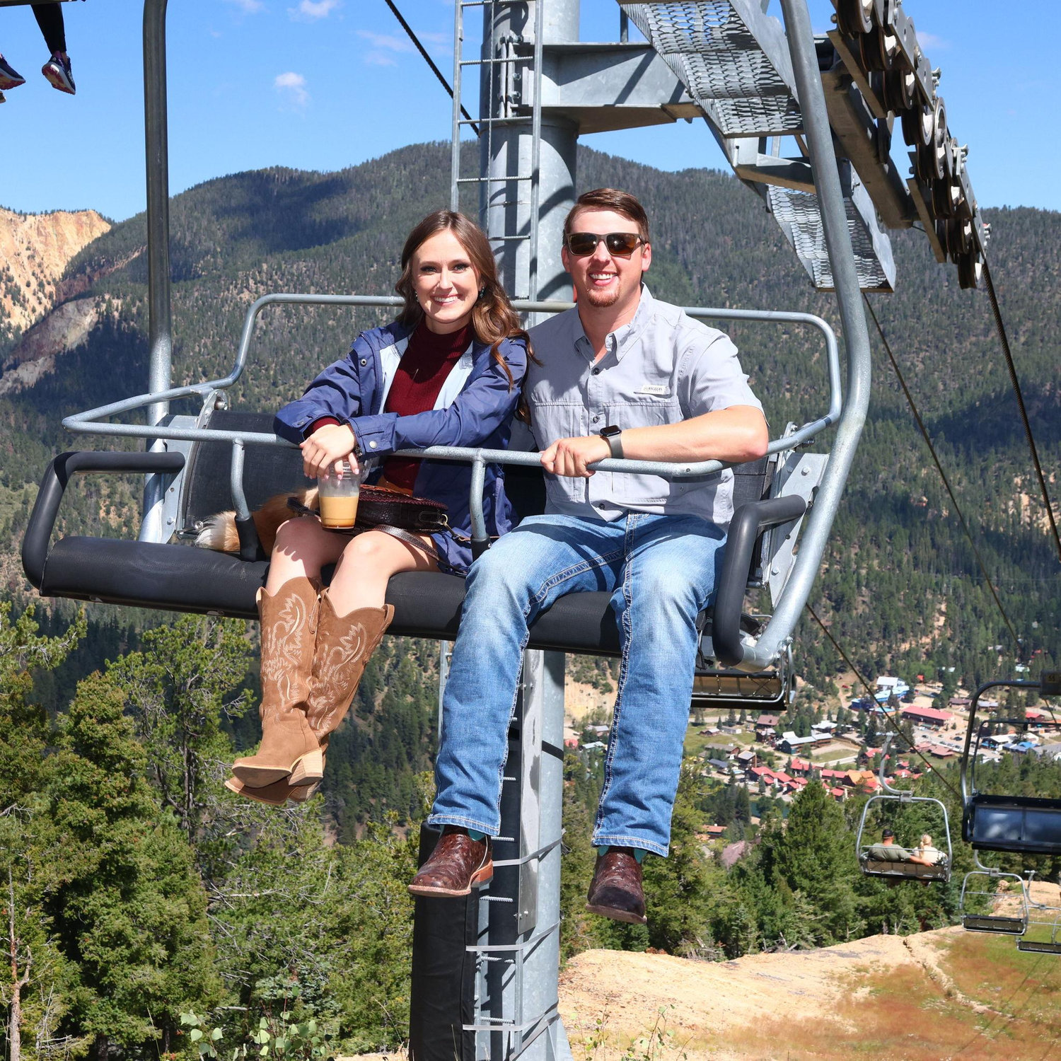On the lift right before the engagement.