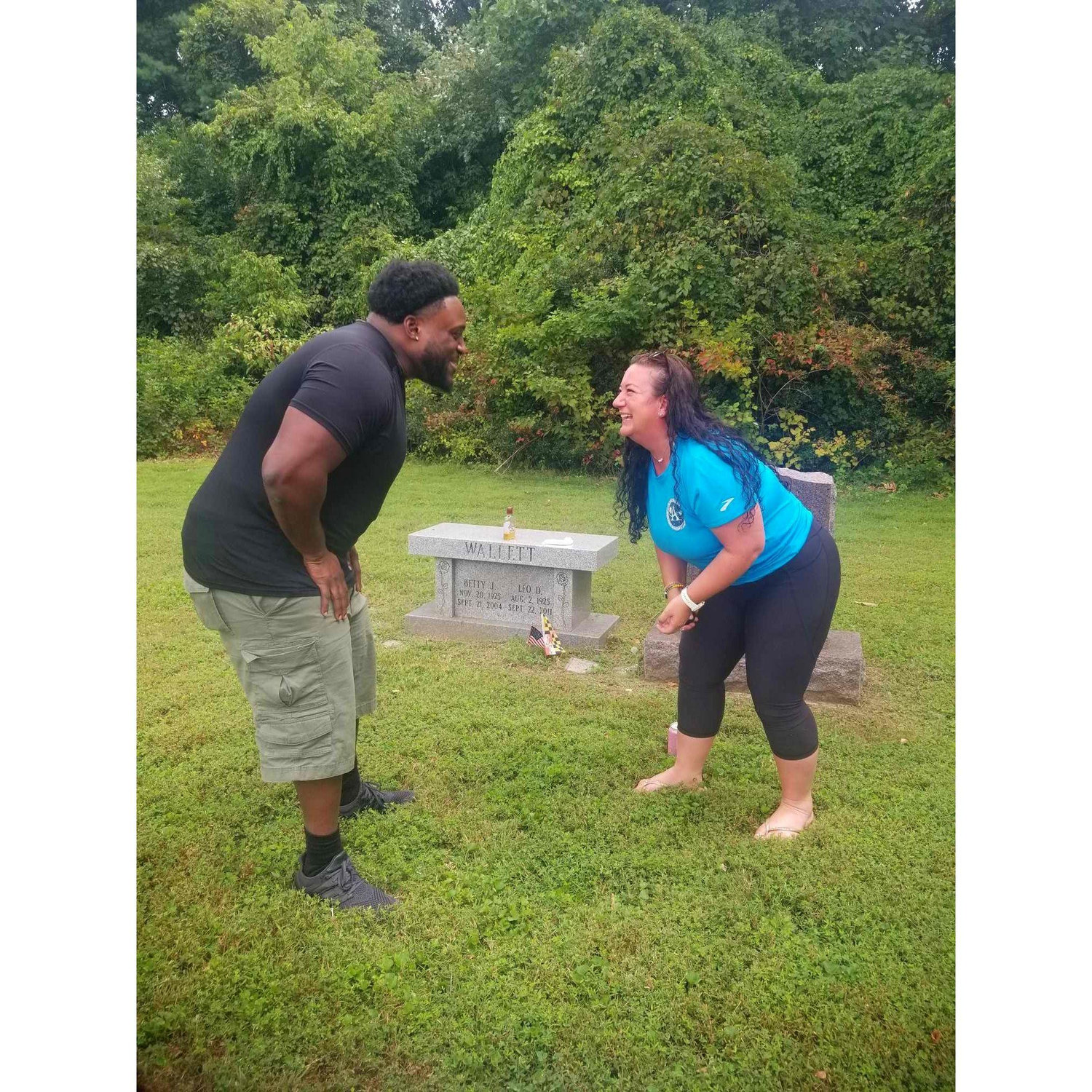 He proposed to Sara in a cemetery