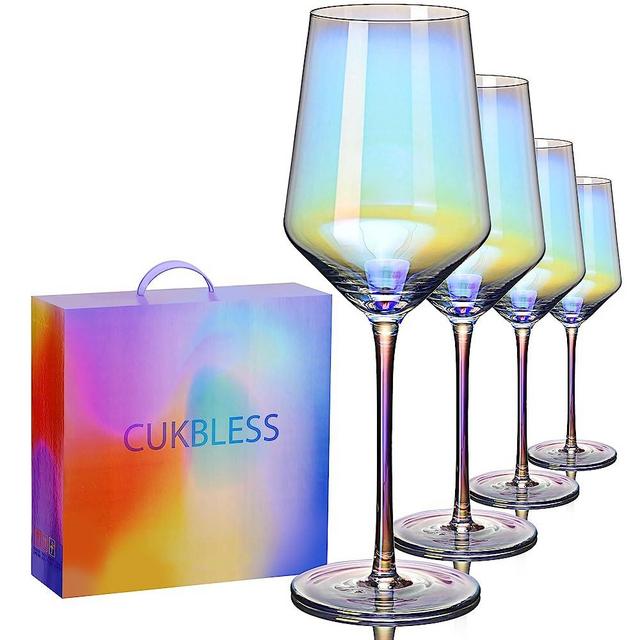 CUKBLESS Iridescent Drinking Glasses Set of 6