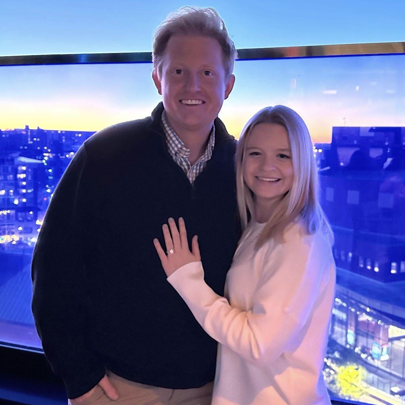 After Chloe said yes, overlooking downtown Greenville (November 2024)