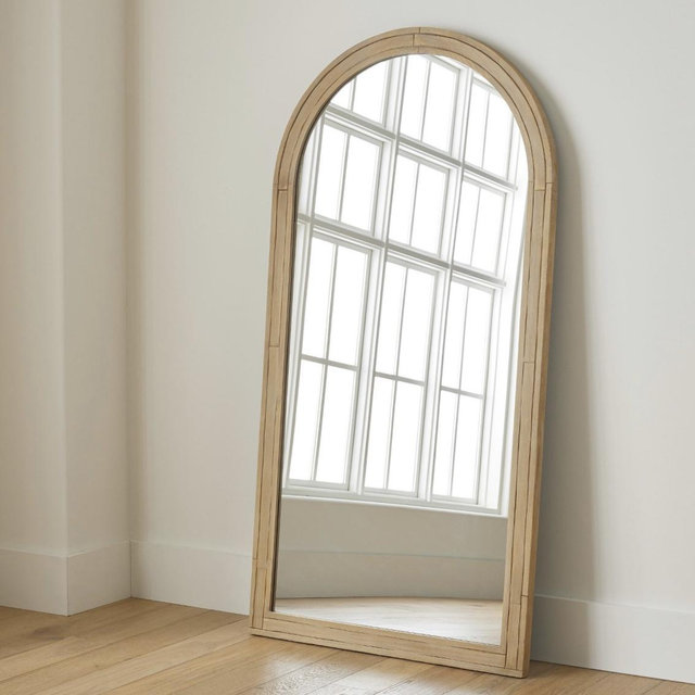 Field Handcrafted Wooden Arch Floor Mirror