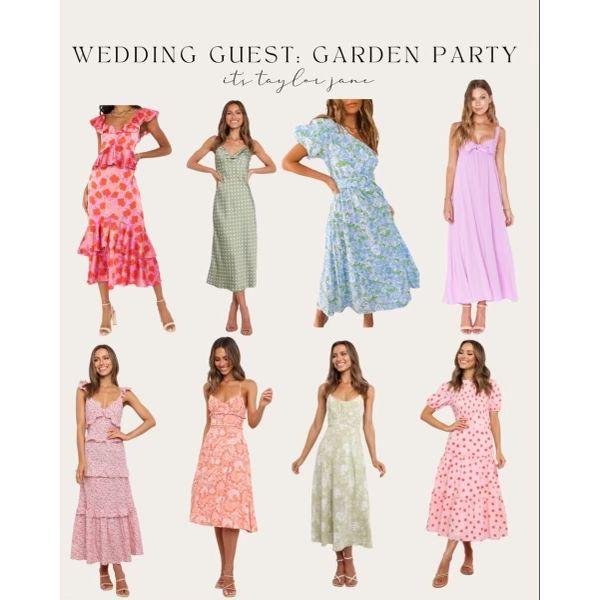 Pastel colored dresses are perfect for the theme! Dresses to the knee or below!