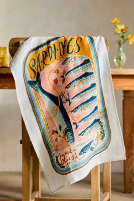 Sardine Tin Linen Dish Towel