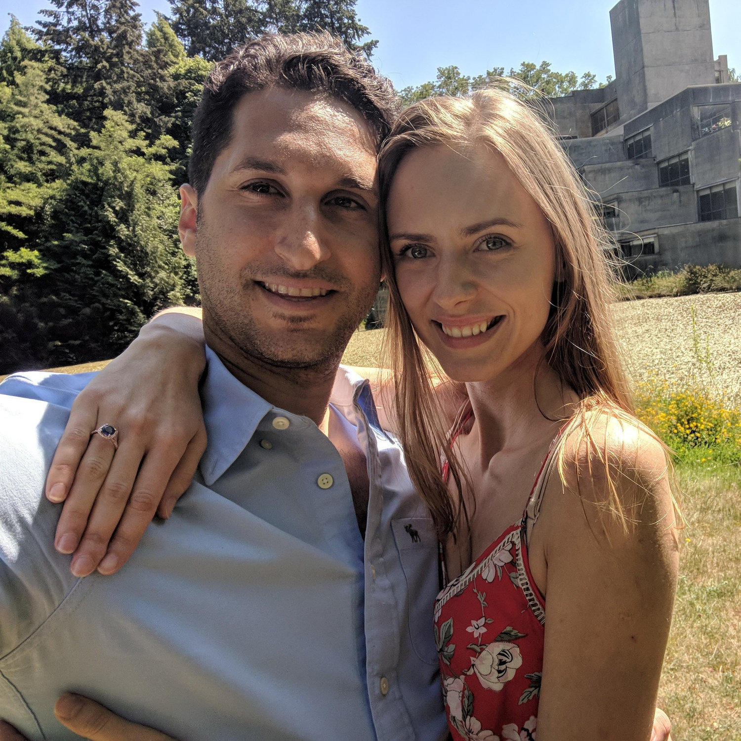 Selfie moments after we got engaged
