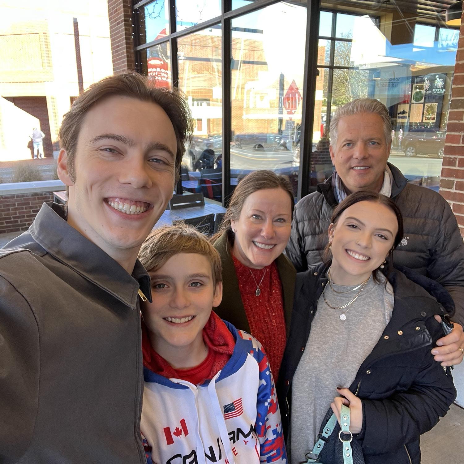 Family visiting for Grant’s graduation