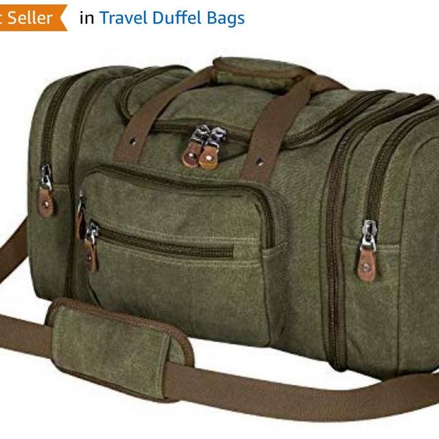 Plambag Canvas Duffle Bag for Travel, 50L Duffel Overnight Weekend Bag(Gray)