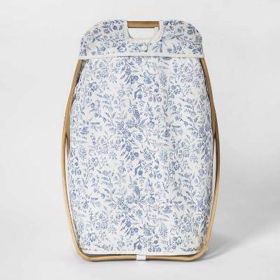 X-Framed Wood Hamper Floral Blue - Target