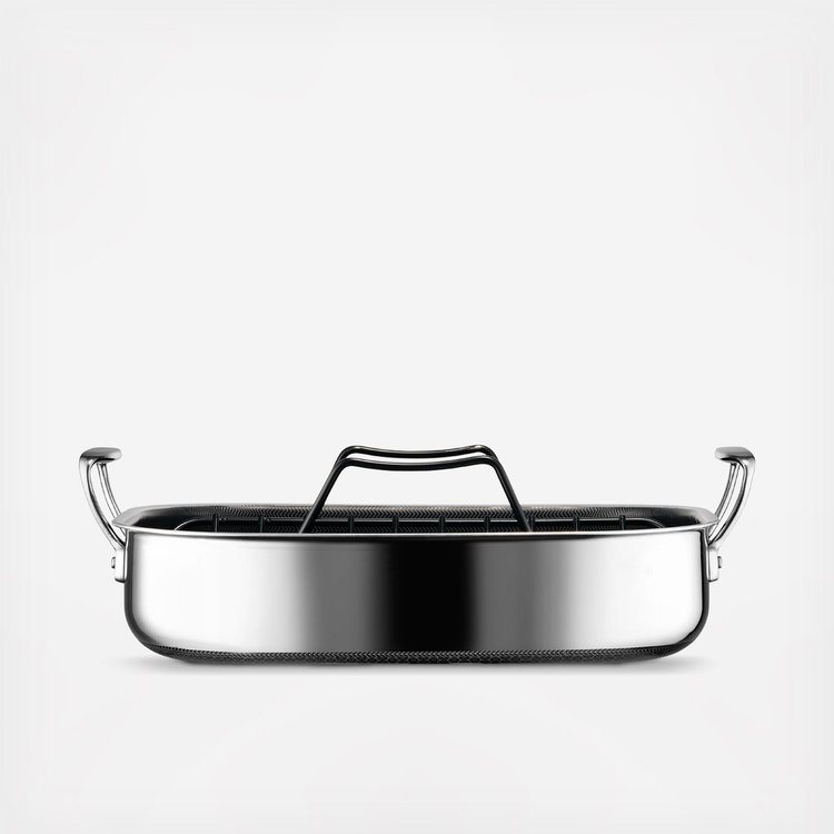 HexClad Hybrid Cookware, Small Roasting Pan with Rack | Zola