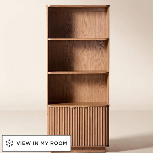 CB2 Davidson Fluted Oak Bookcase