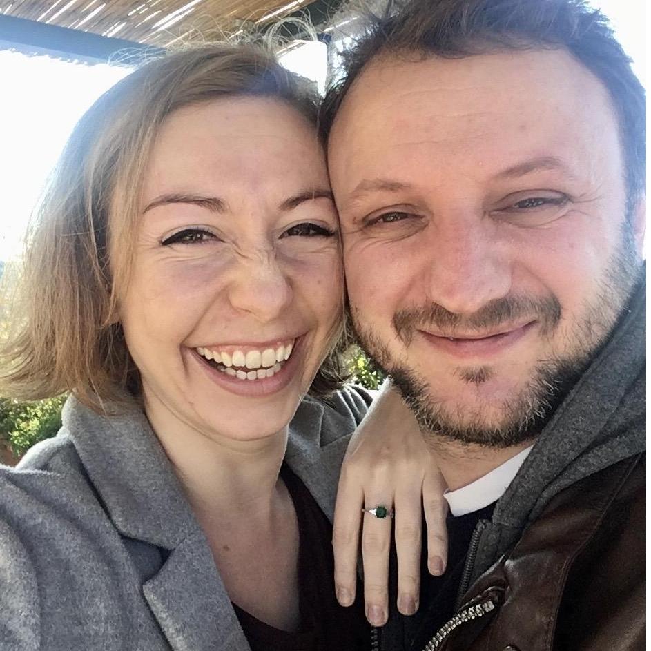 The morning after the proposal from the rooftop in Rome January 1, 2020.