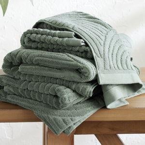 Laurel Wreath Green Sculpted Arches Hand Towel - World Market