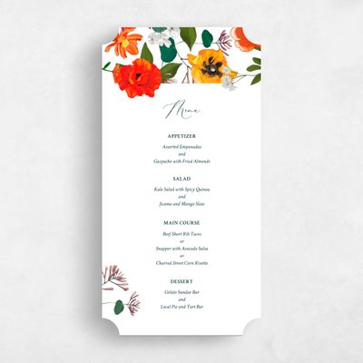 Red Ticket Wedding Menu - Blossom