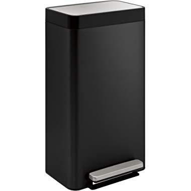 Kohler K-20941-BST 8-Gallon Loft Step Trash Can, Black Stainless