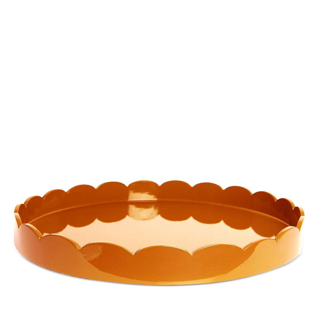 Addison Ross Large Lacquer Scalloped Tray, 20" Round