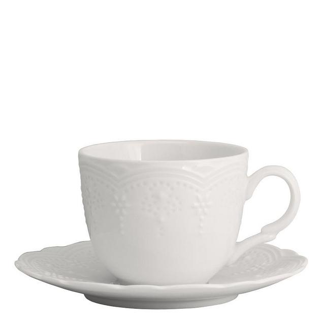 Valentina Porcelain Espresso Cup & Saucer, Set of 6 - White