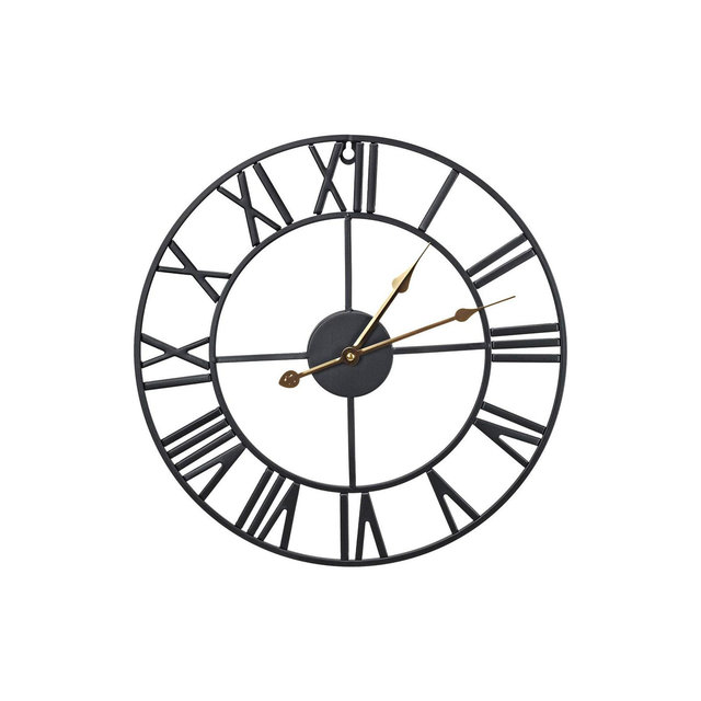 Sorbus 16" Oversized Black Metal Decorative Analog Round Wall Clock - Beautifully decorate any wall space in the household